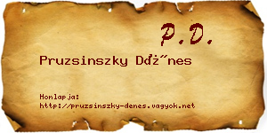 Pruzsinszky Dénes névjegykártya