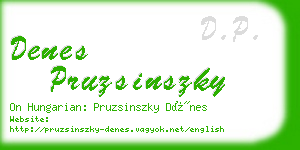 denes pruzsinszky business card